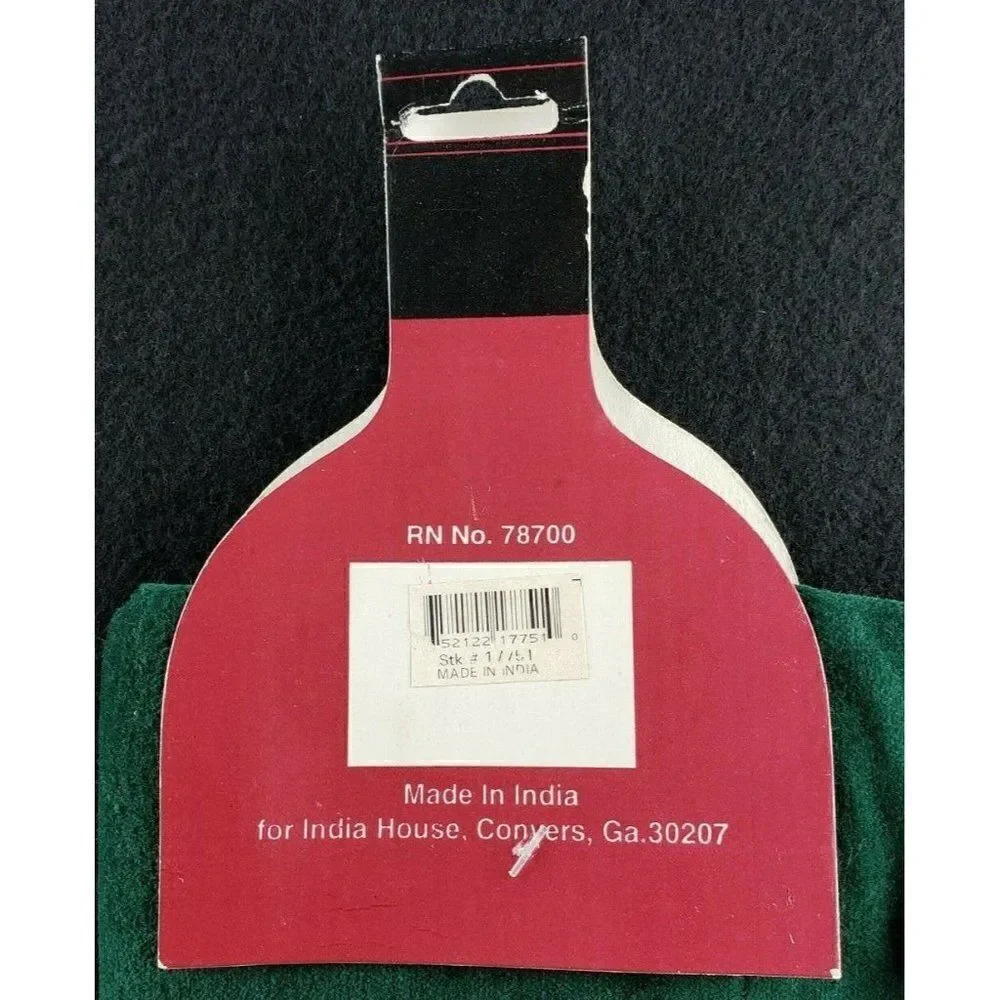NOS Velvet Wine Gift Bag India House Liquor Tasseled Christmas Burgundy Green